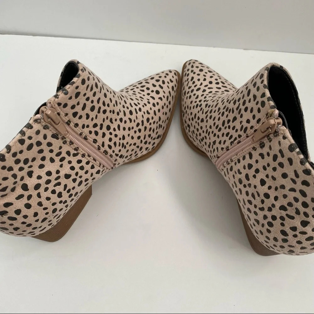 Blush Pink Cheeta Animal Print Ankle Boot Booties - Picture 15 of 15